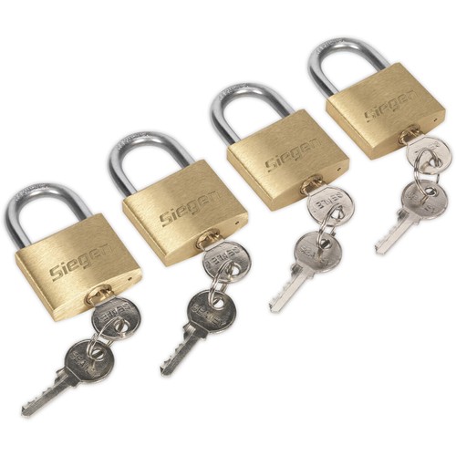 Pack 40mm brass padlock - 4,