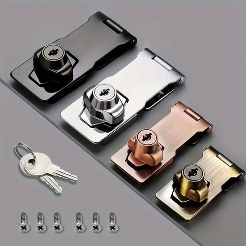 Locking hasp and staple with - locking,